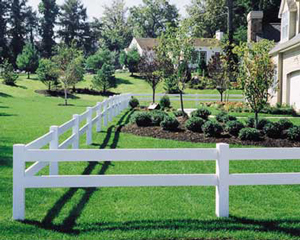 two rail PVC fence