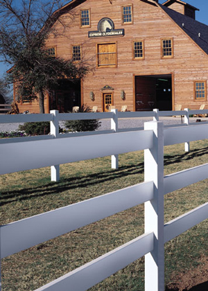 three rail vinyl ranch fence