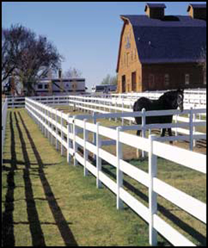 three rail vinyl horse fencing