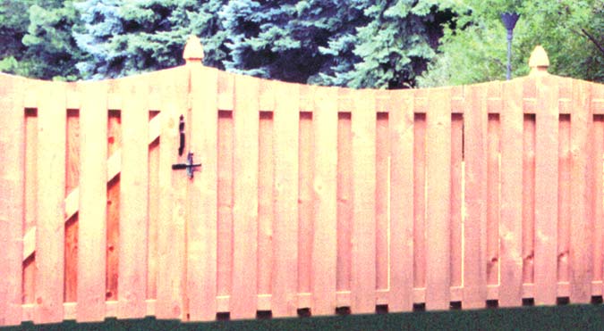 wood privacy fence with gate