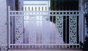 ornamental metal fence gate with Grapevine Scrolls